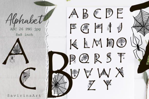 Alphabet Spider Web Spiders.Spider Font