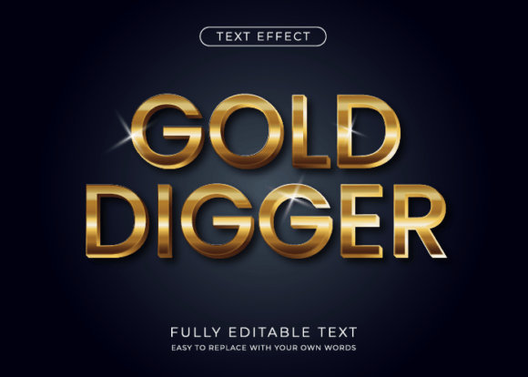 GOLD Text Effect- Editable Font for Adobe Illustrator