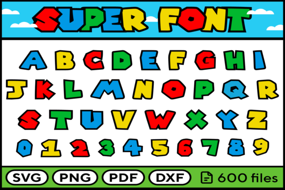 Super Font Svg Png Pdf Dxf Alphabet