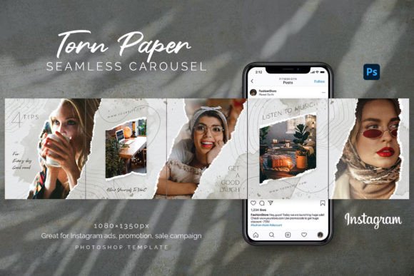 Torn Paper Instagram Carousel: A Creative Tool for Engaging Content